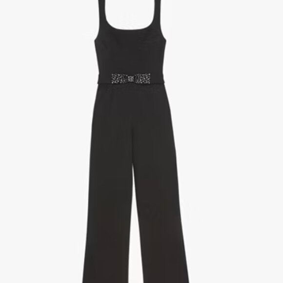 BF SALE kate spade Embellished Bow Ponte Jumpsuit NWT - Picture 1 of 7